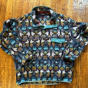 Patagonia Synchilla Cedar Mesa Big Geometric Snap T Fleece Pullover Men's Large